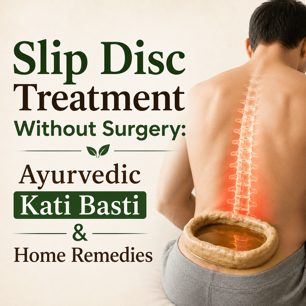 Slip Disc Treatment Without Surgery:Ayurvedic Kati Basti & Home Remedies