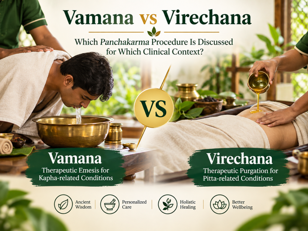 Vamana vs Virechana: Which Panchakarma Procedure Is Discussed for Which Clinical Context?